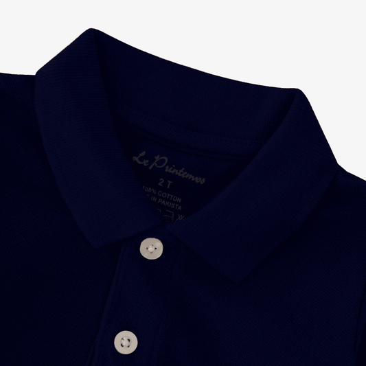 Boys Navy Blue Polo Shirt - Roar Print - KIDKO