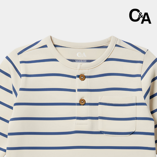 Full Sleeves Blue Striped Shirt with Pocket