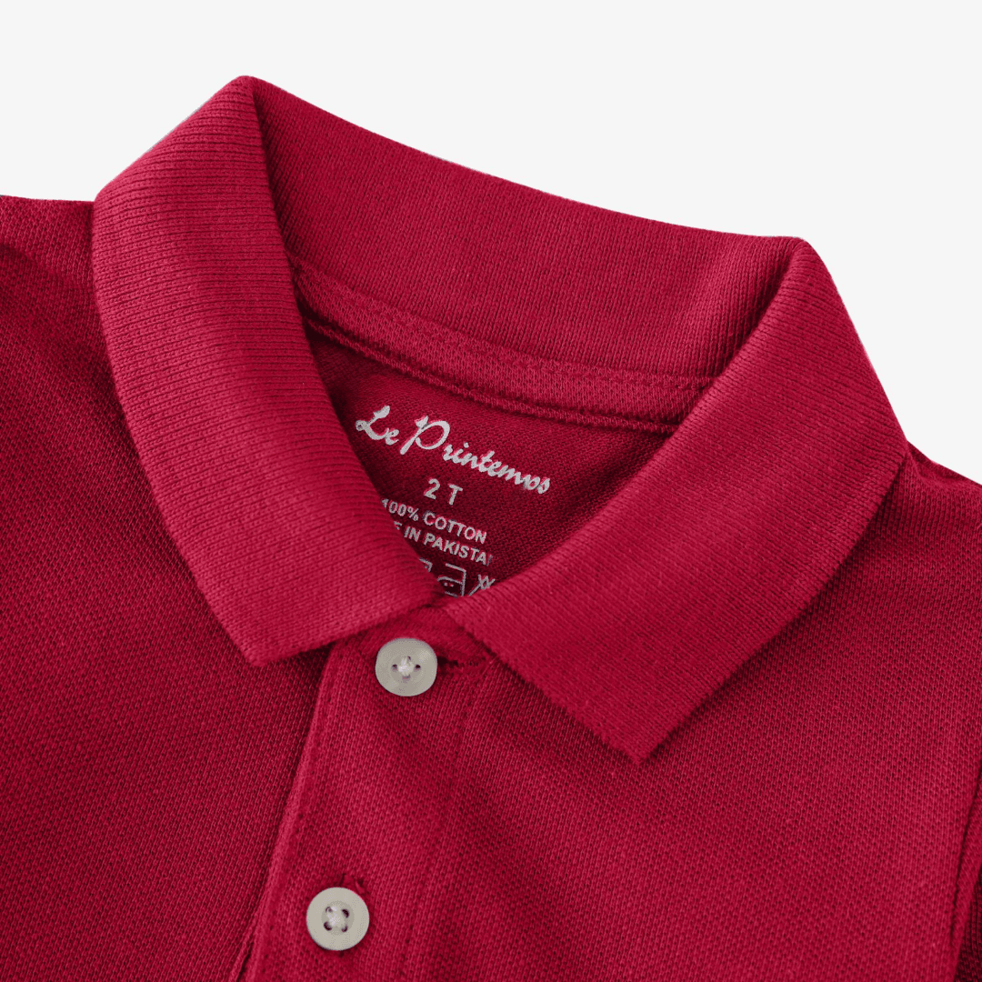 Boys Red Polo Shirt - Reindeer - KIDKO
