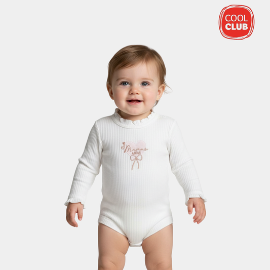 Baby Girls’ Organic Cotton Bodysuit – “Mama’s Mini” Embroidery