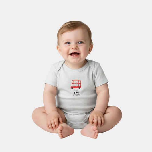 Baby Boys’ Bodysuit – Red Bus Print