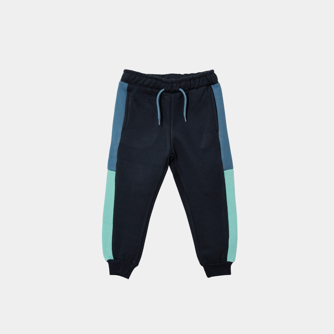 Boys Full-Zip Colorblock Tracksuit – Navy & Blue