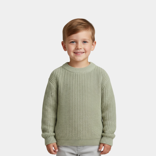 Soft Knitted Baby Sweater – Light Green