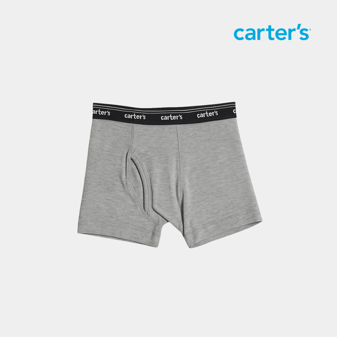 Boys’ Classic Cotton Boxer Briefs – Heather Grey