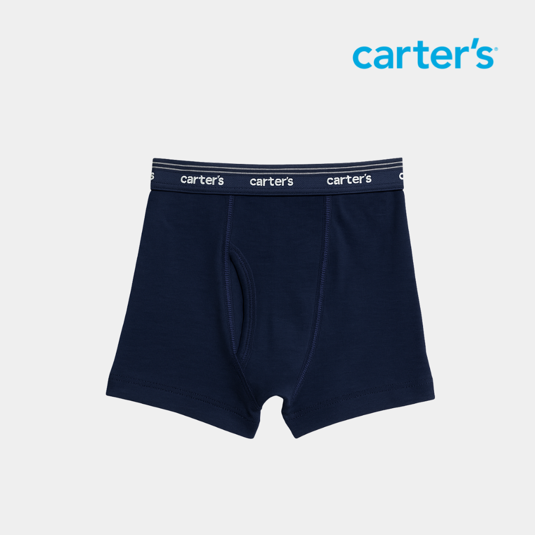 Boys Navy Blue Cotton Boxer Briefs