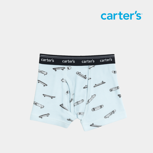 Boys’ Skateboard Print Boxer Brief – Light Blue