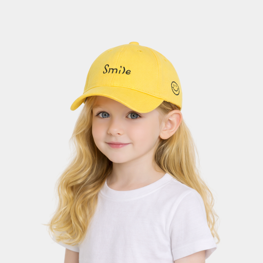 KIDKO Yellow “Smile” Cotton Cap for Kids