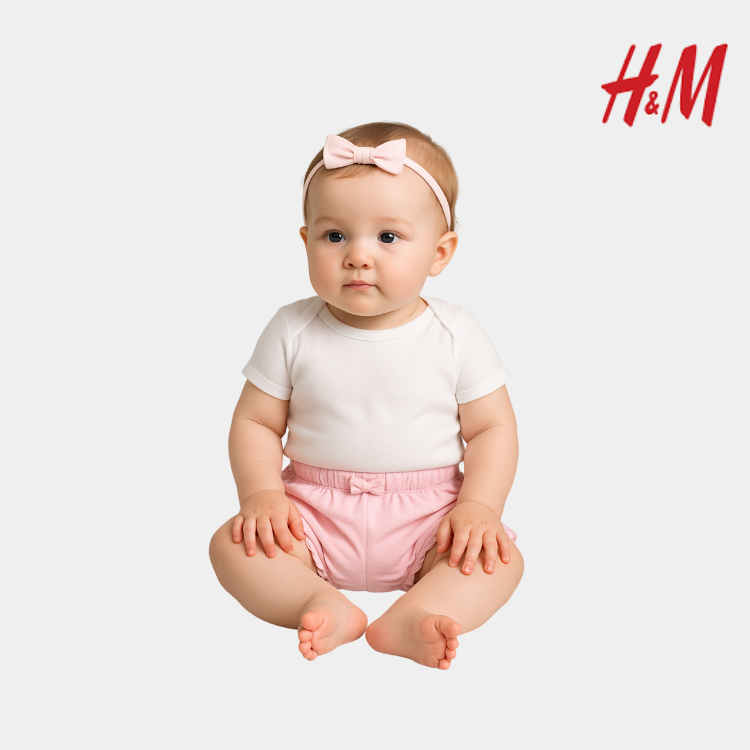 Baby Girls Bowknot Shorts - Pink Color