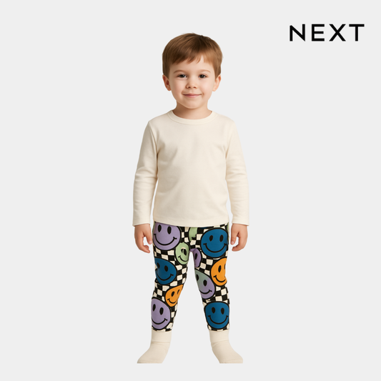 Boys Smiley Printed Trouser – Multicolor