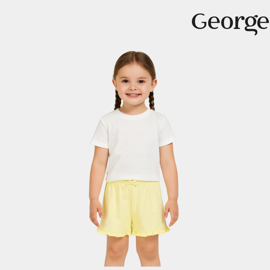 Baby Girls Cotton Pajama Shorts - Yellow Color