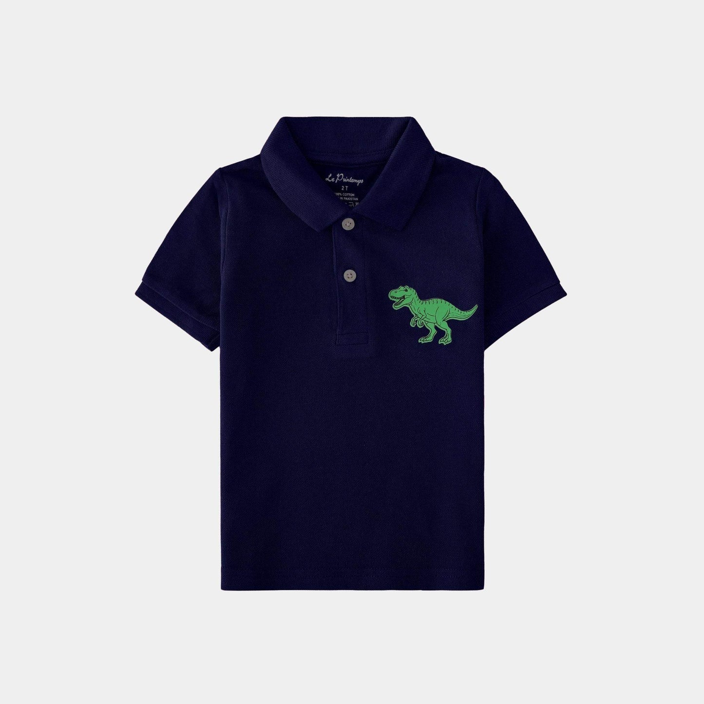 Boys Navy Blue Polo Shirt - Dinosaur - KIDKO