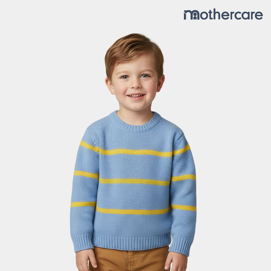 Soft Yellow Striped Knit Sweater for Kids – Unisex