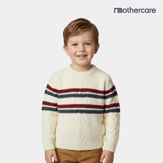 Classic Striped Cable-Knit Sweater -Unisex