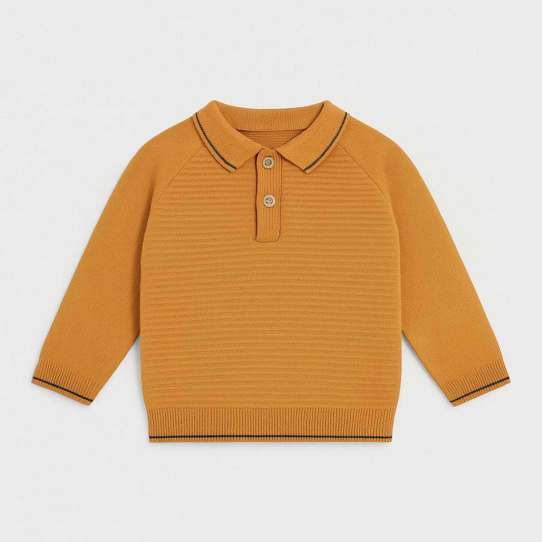 Boy Polo sweater – Orange Color - KIDKO
