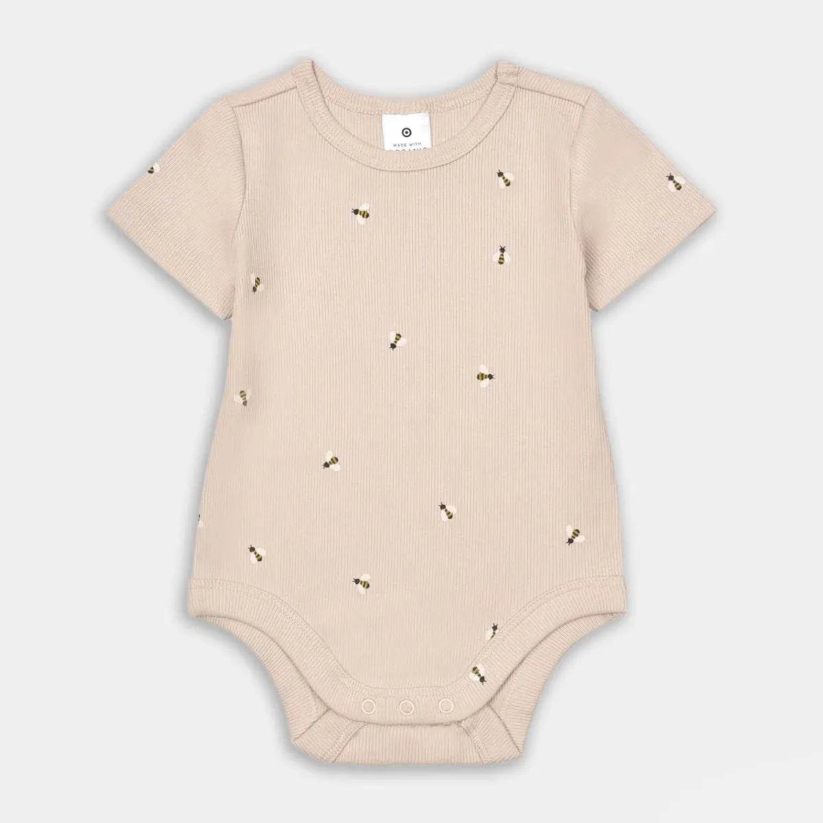 Baby Organic Cotton Bodysuit – Bee Print - KIDKO