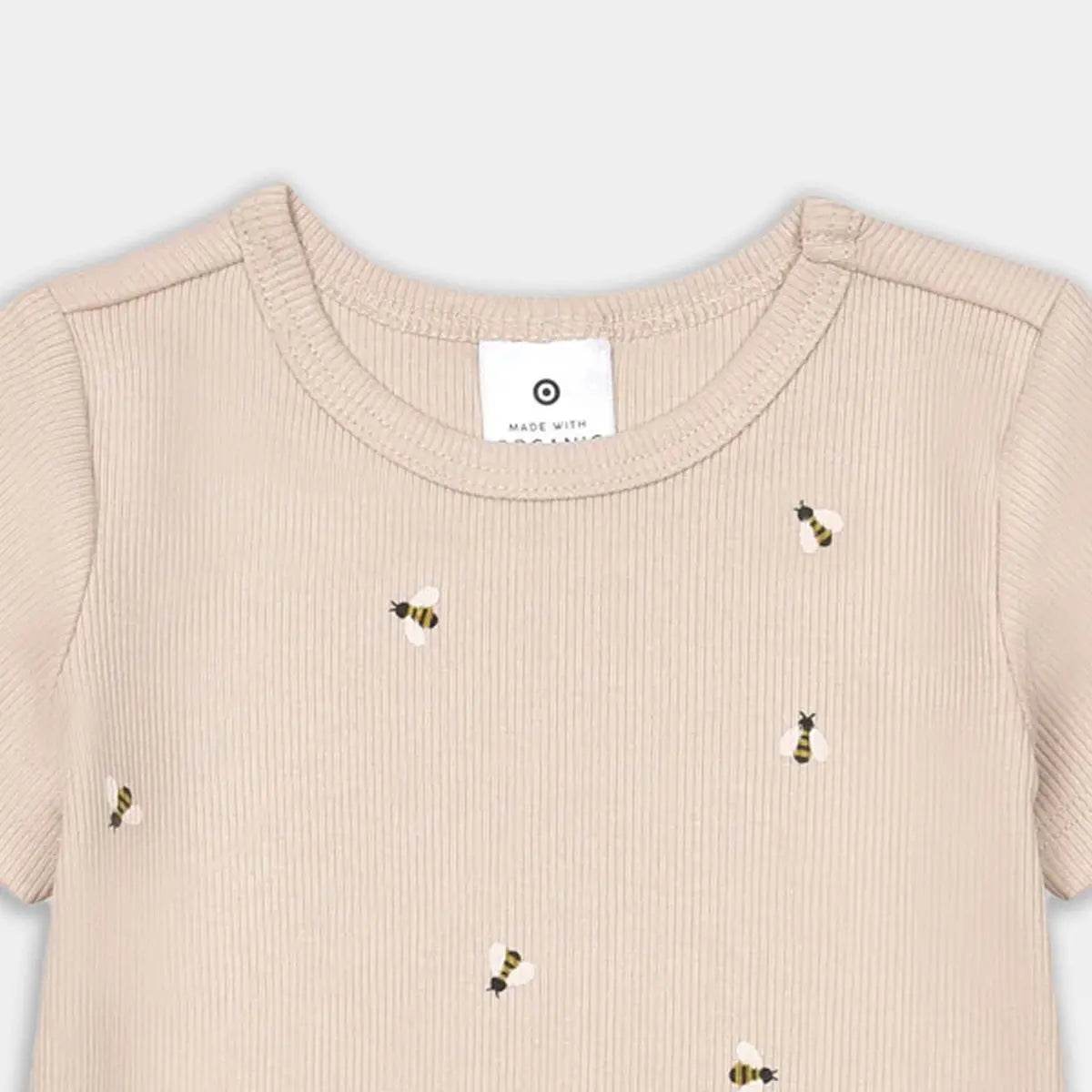 Baby Organic Cotton Bodysuit – Bee Print - KIDKO