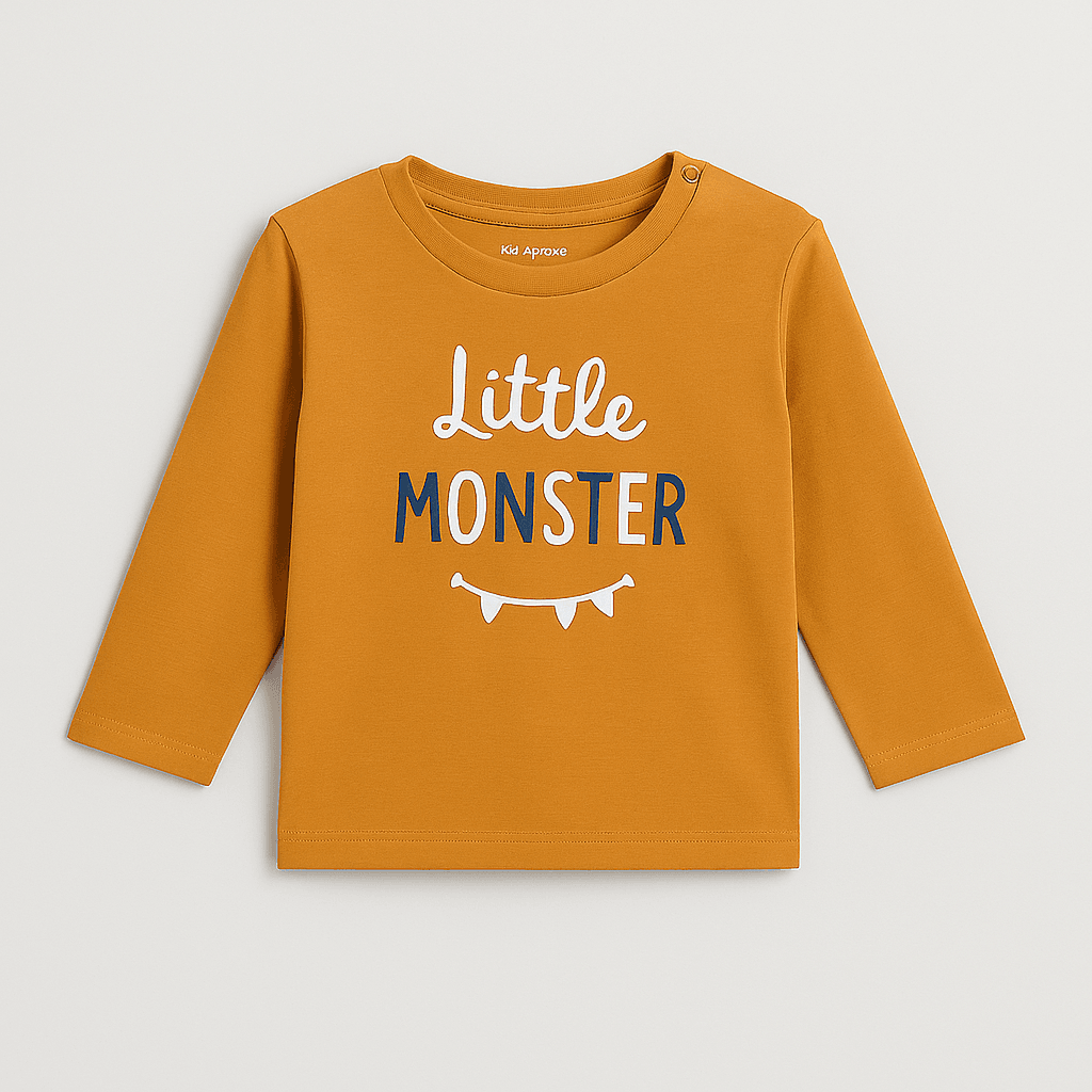 Boys Little Monster Shirt – Orange - KIDKO