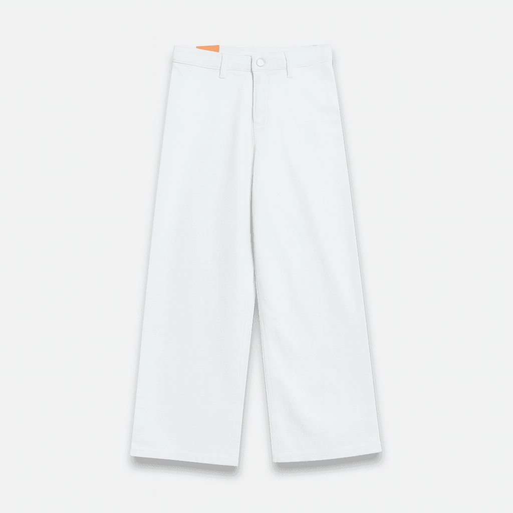 Girls Wide-Leg Jeans - White Color - KIDKO