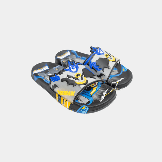 Boys Batman Rubber Slippers – Black & Yellow - KIDKO