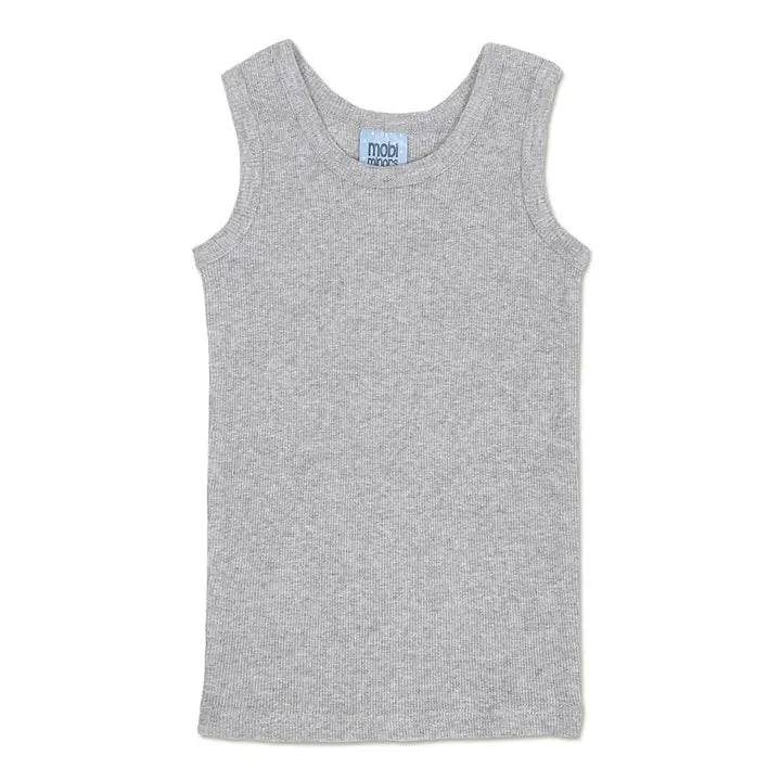 Toddler Ribbed Sleeveless Vest - Gray Marle Color - KIDKO