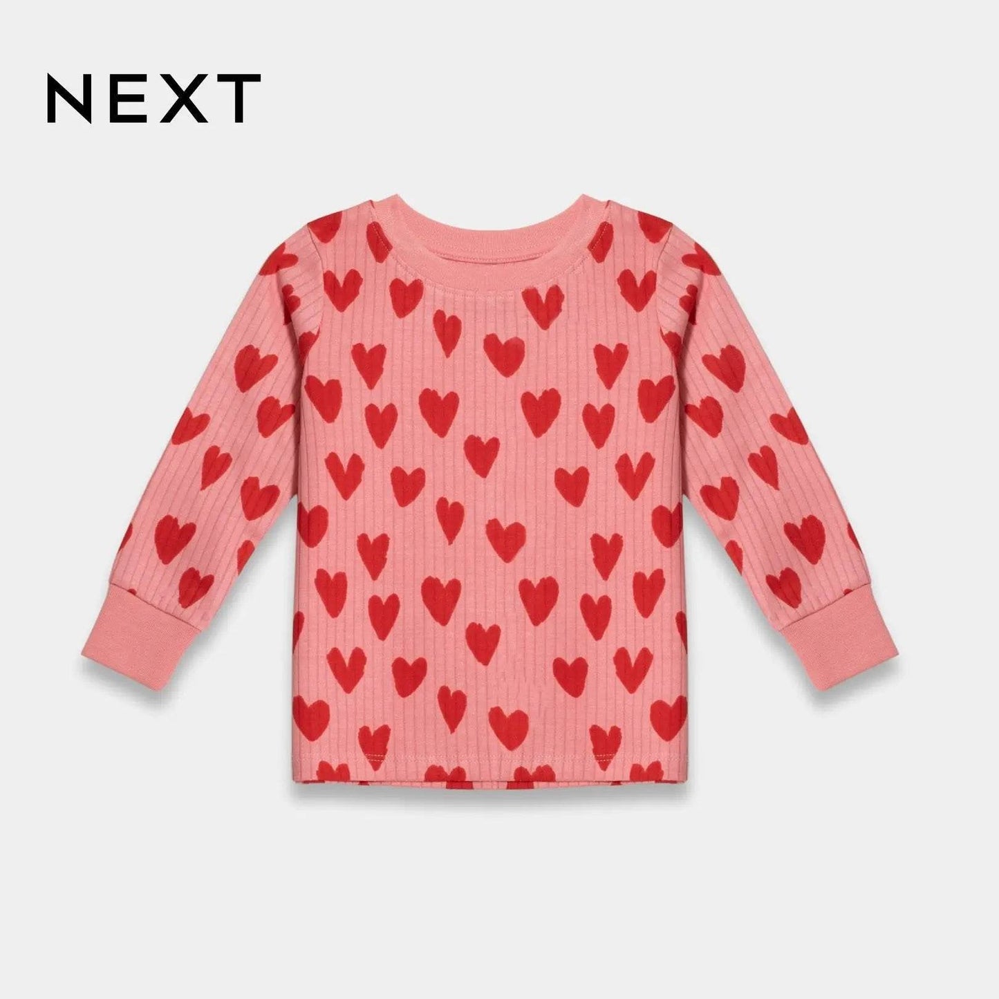 Girls’ Organic Cotton Shirt – Pink with Heart Print - KIDKO