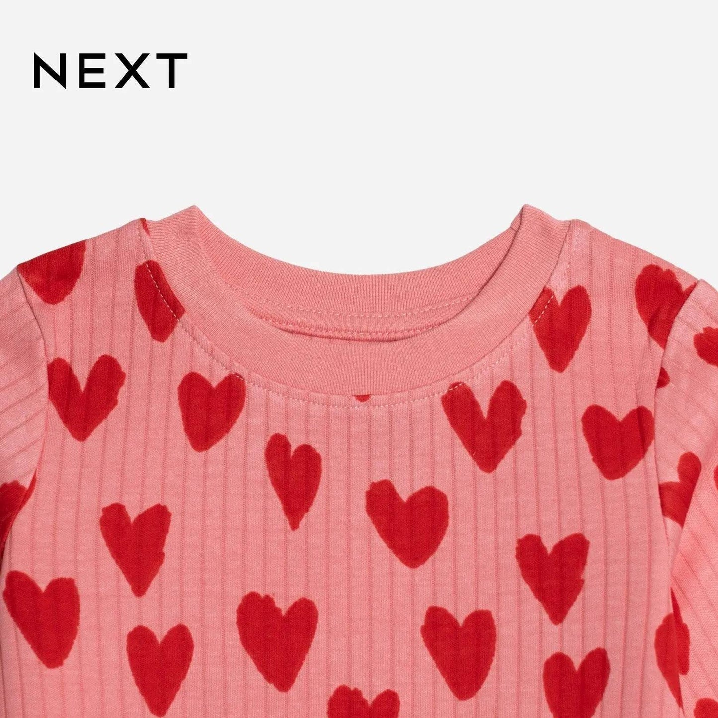 Girls’ Organic Cotton Shirt – Pink with Heart Print - KIDKO