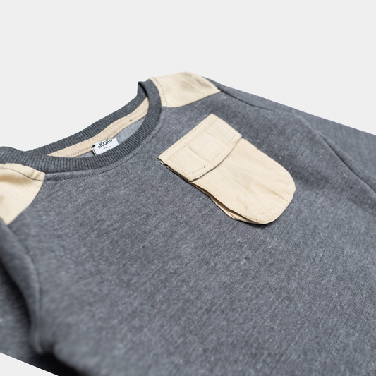 Boys Contrast Pocket Sweatshirt – Softy & Warmy