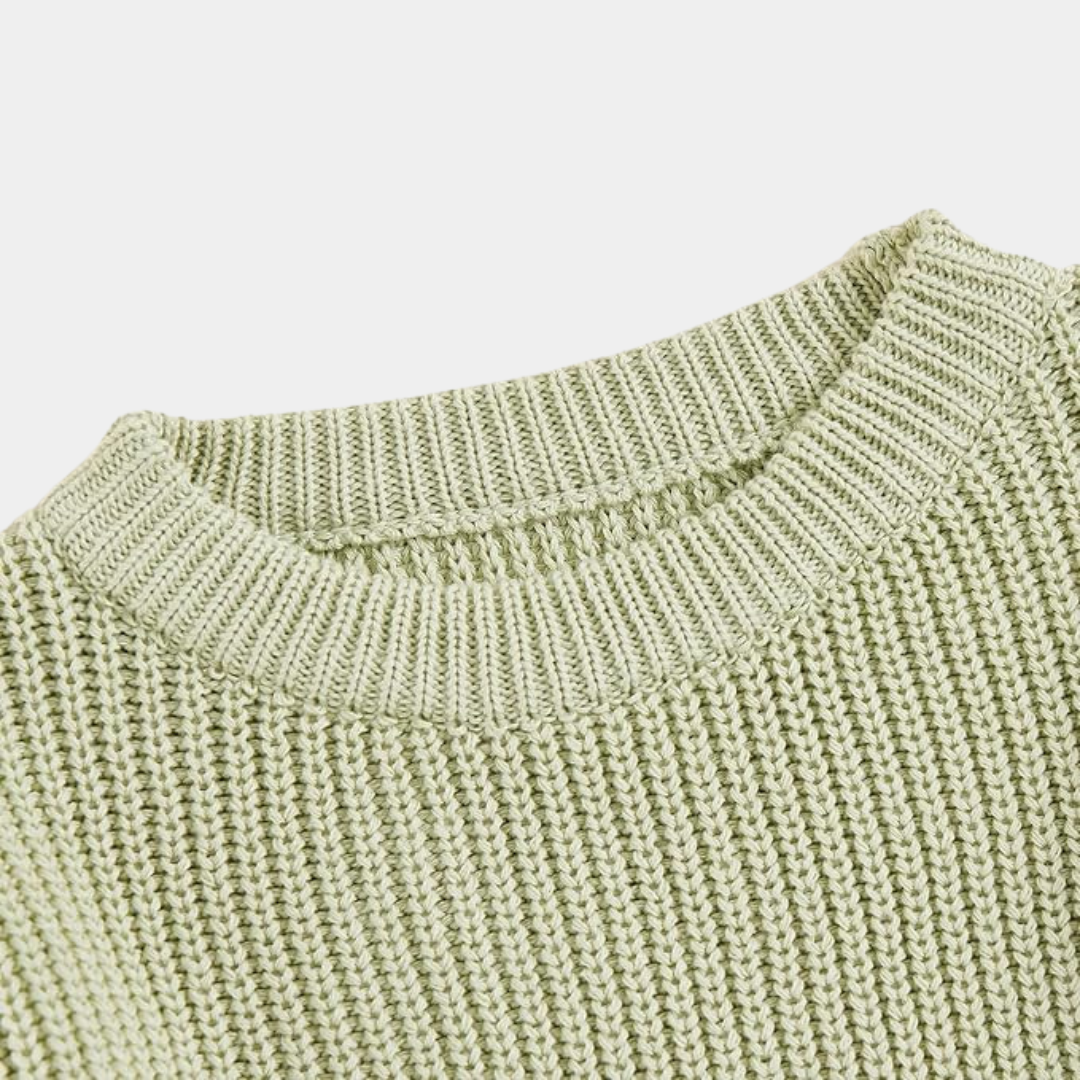Soft Knitted Baby Sweater – Light Green