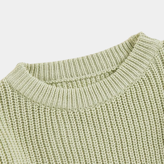 Soft Knitted Baby Sweater – Light Green
