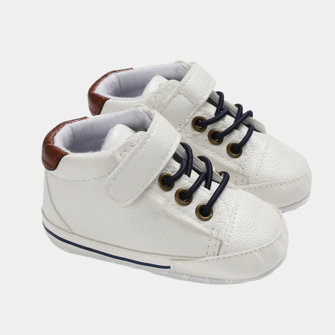 Baby White Faux Leather Shoes