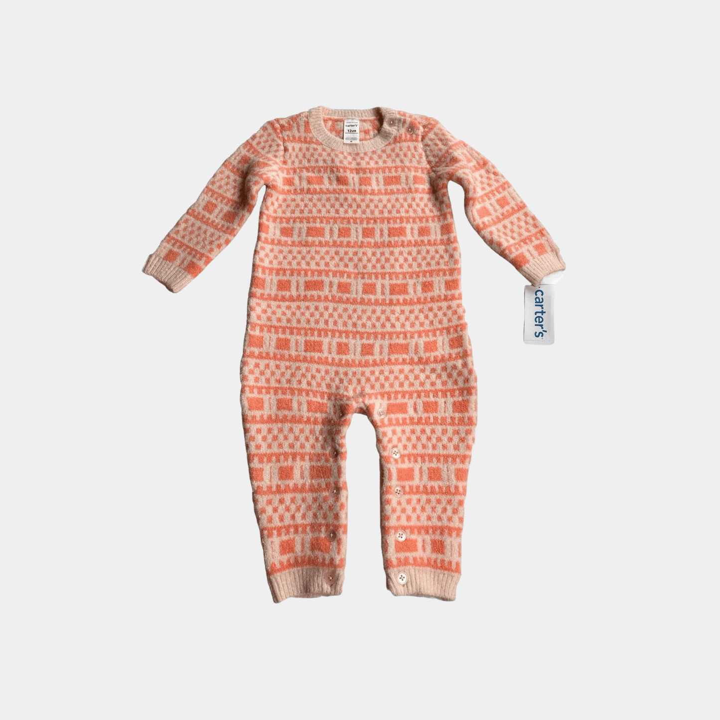 Toddler Winter Knitted Bodysuit - Cream and Peach - KIDKO