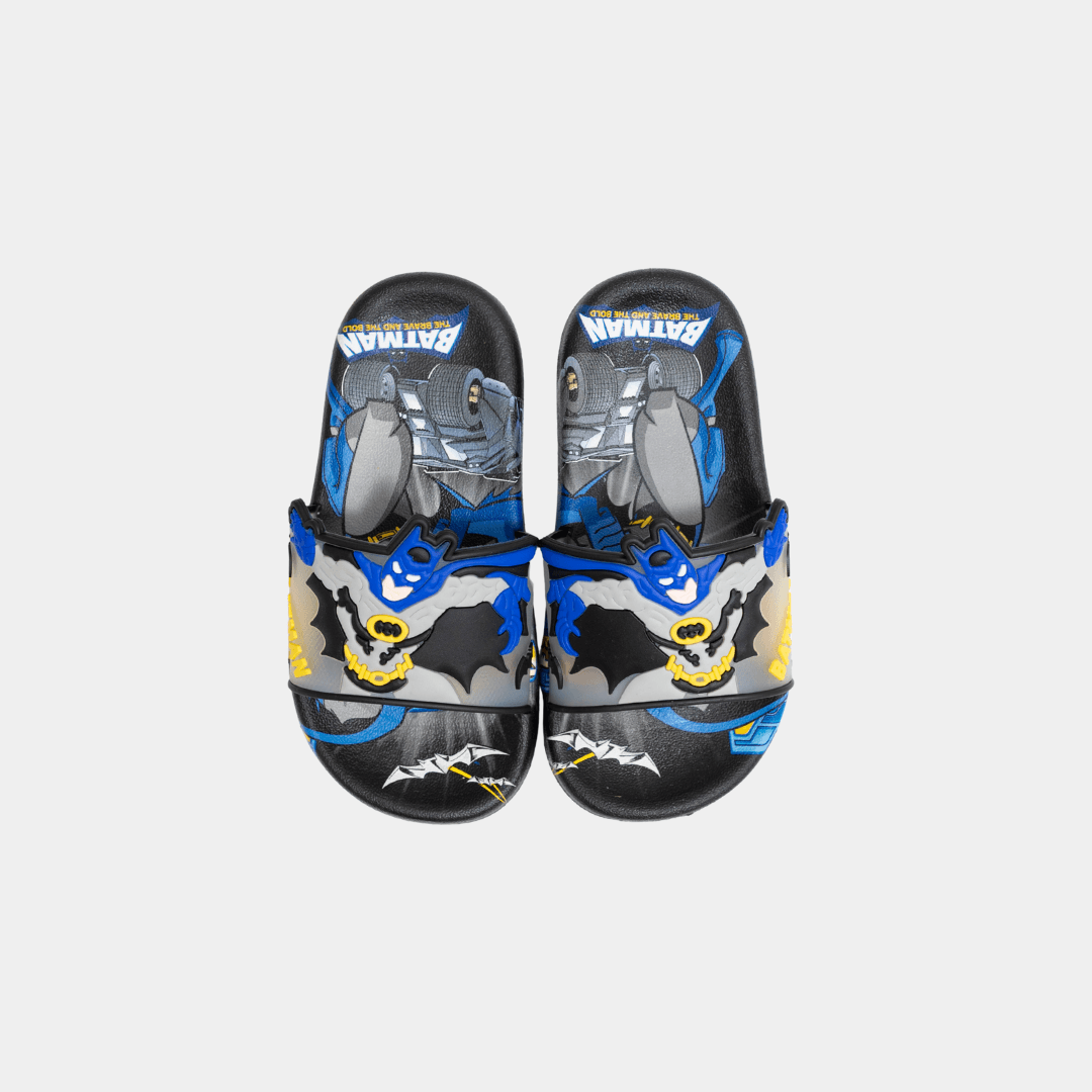 Boys Batman Rubber Slippers – Black & Yellow - KIDKO
