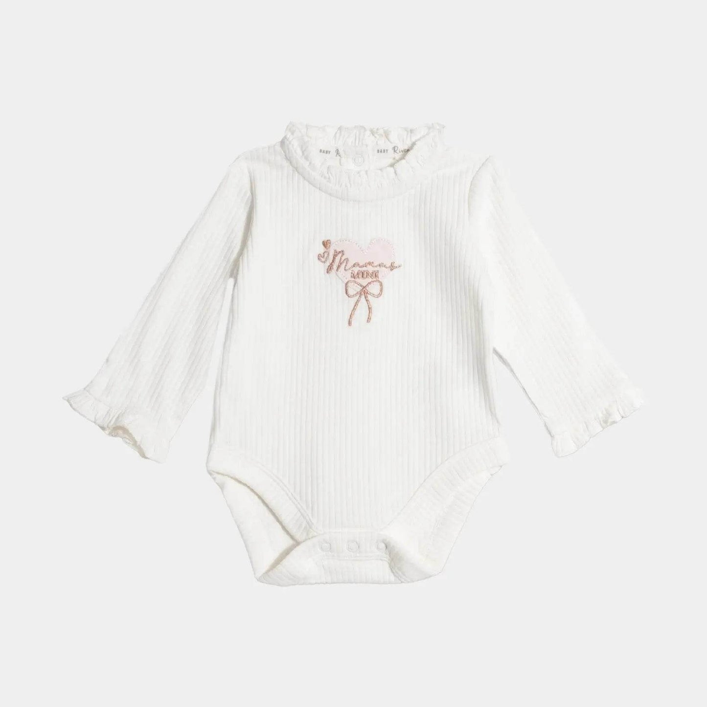 Baby Girls’ Organic Cotton Bodysuit – “Mama’s Mini” Embroidery - KIDKO