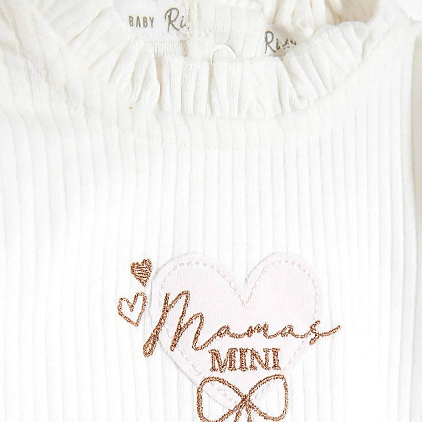 Baby Girls’ Organic Cotton Bodysuit – “Mama’s Mini” Embroidery - KIDKO