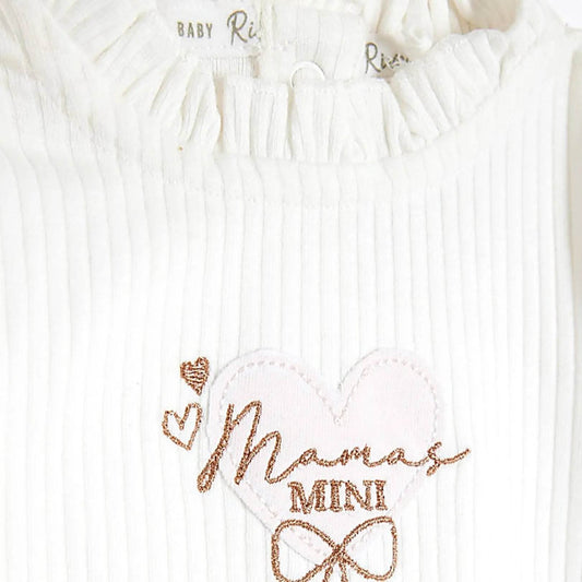 Baby Girls’ Organic Cotton Bodysuit – “Mama’s Mini” Embroidery - KIDKO