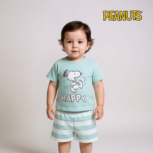 Snoopy Cotton Shirt & Shorts Set
