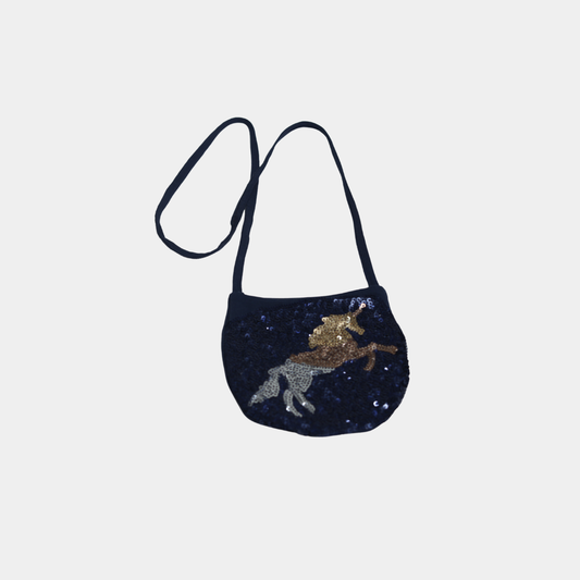 Girls’ Sequin Unicorn Crossbody Bag – Navy Blue