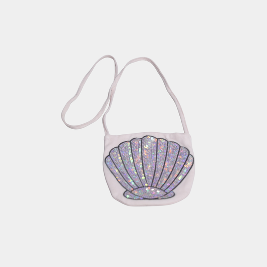 Girls’ Seashell Sequin Crossbody Bag – White