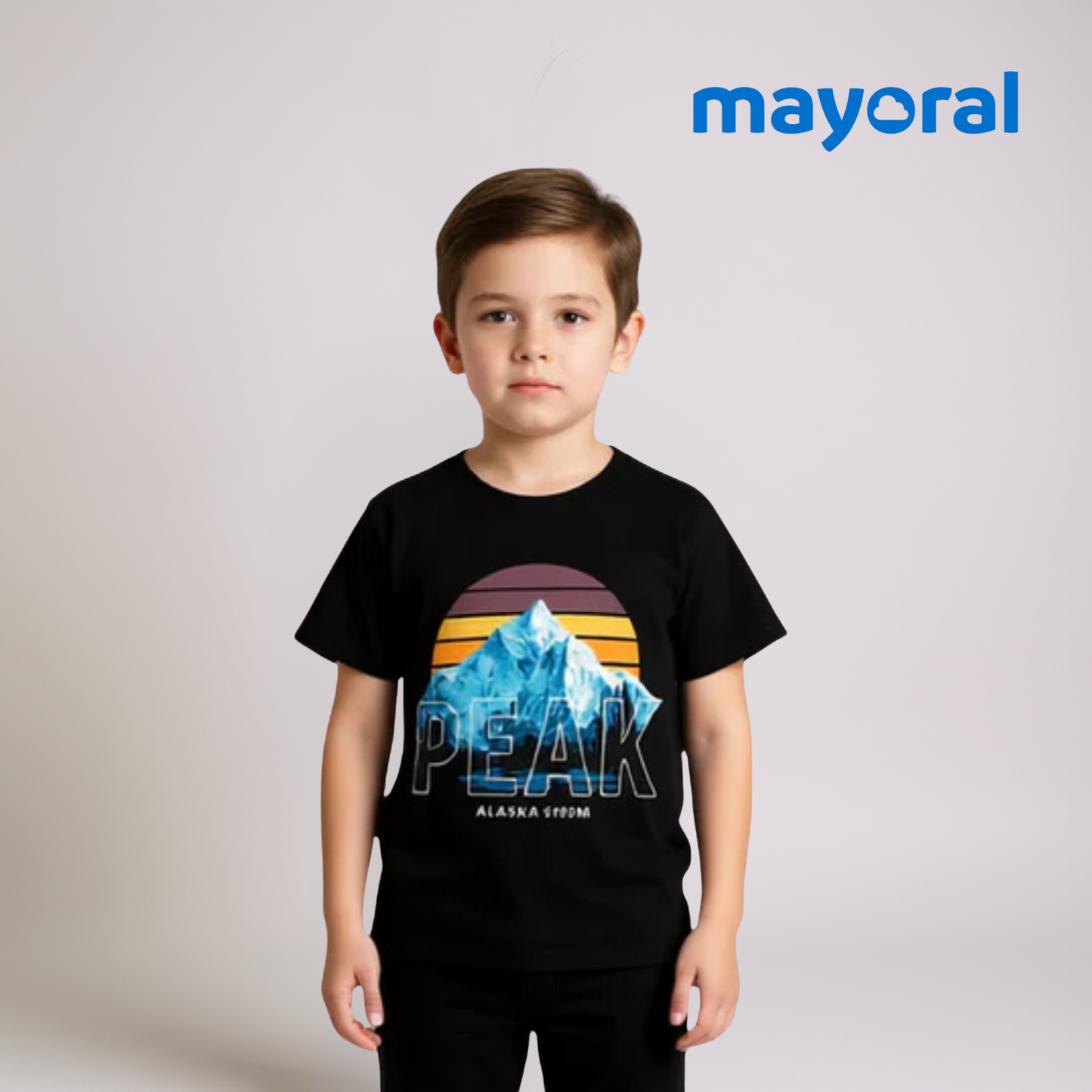 Boys Peak Printed Shirt – Black