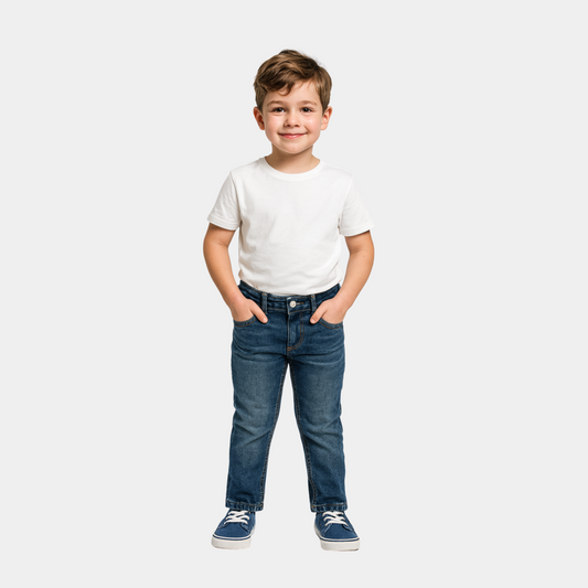 Boys Relaxed-Tapered Jeans - Dark Blue Color