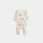 Baby Unisex Sleepsuit – White with Brown Bear Print - KIDKO