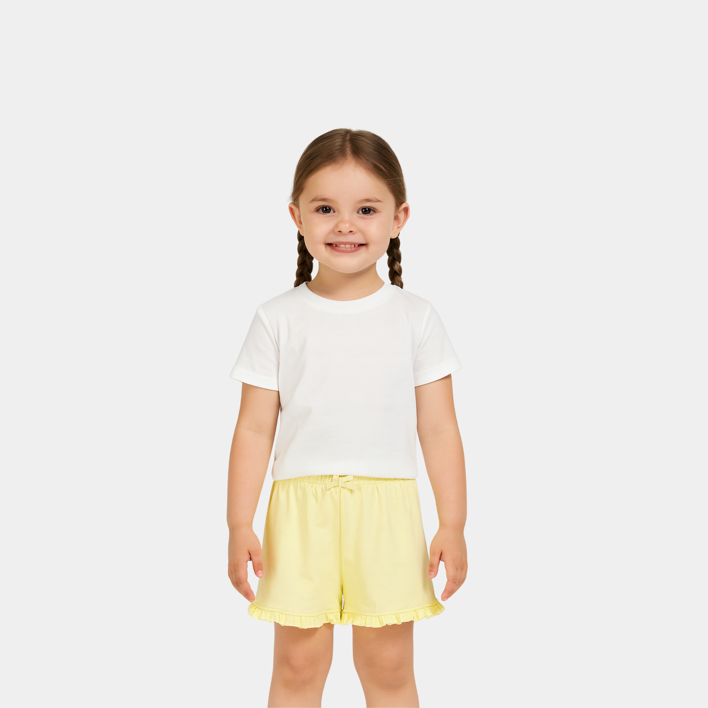 Baby Girls Cotton Pajama Shorts - Yellow Color