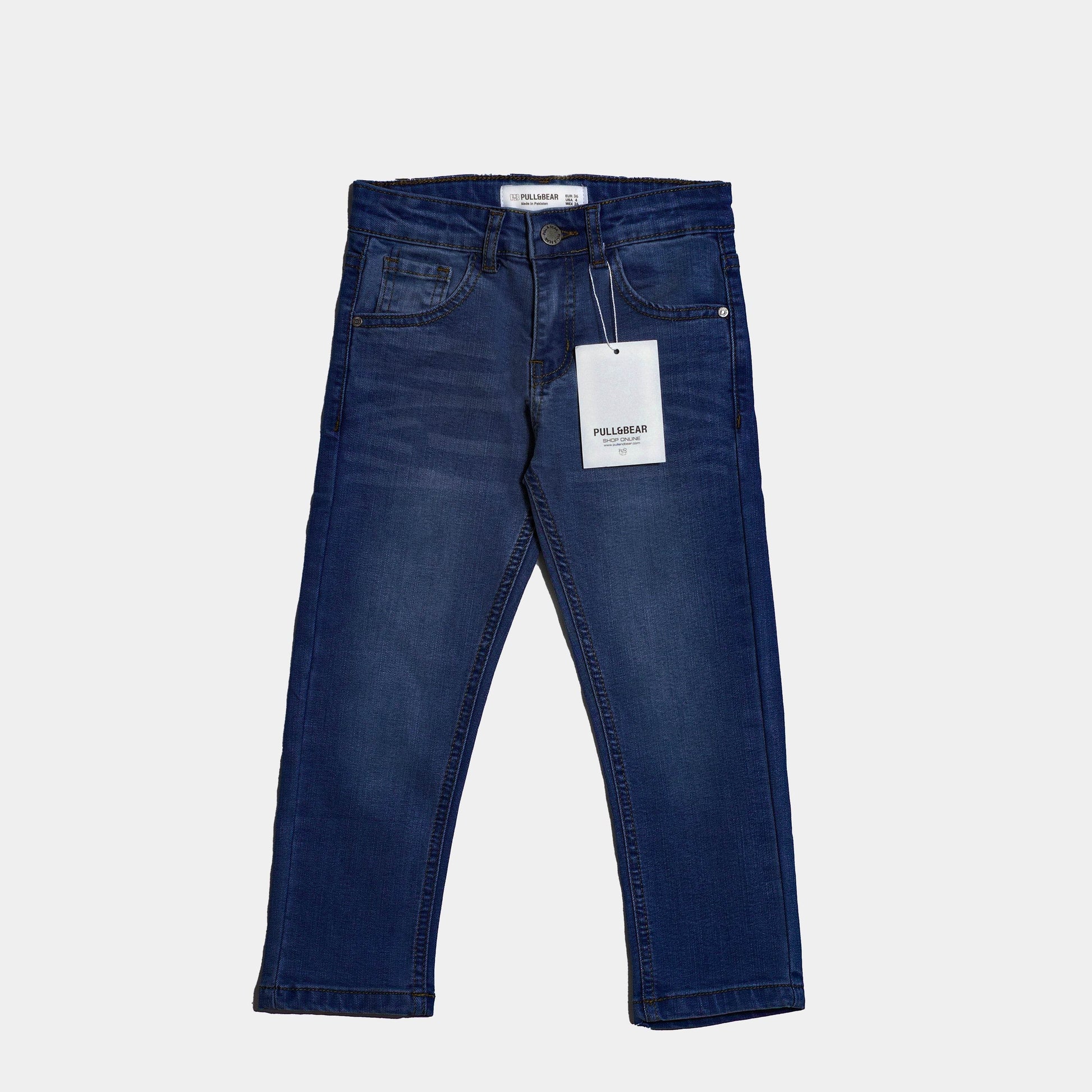 Boys Straight-Fit Tapered Jeans - Dark Blue Color - KIDKO