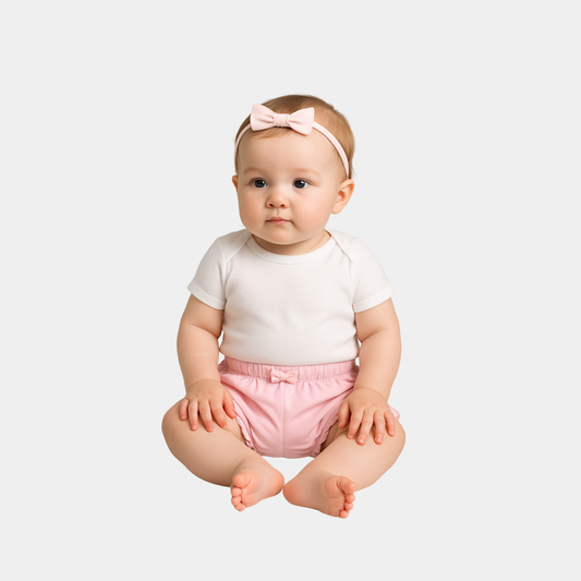 Baby Girls Bowknot Shorts - Pink Color