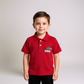 Boys Red Polo Shirt - Roar Print