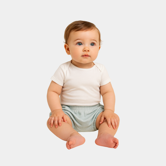 Baby Girls Cotton Shortie - Light Green Color