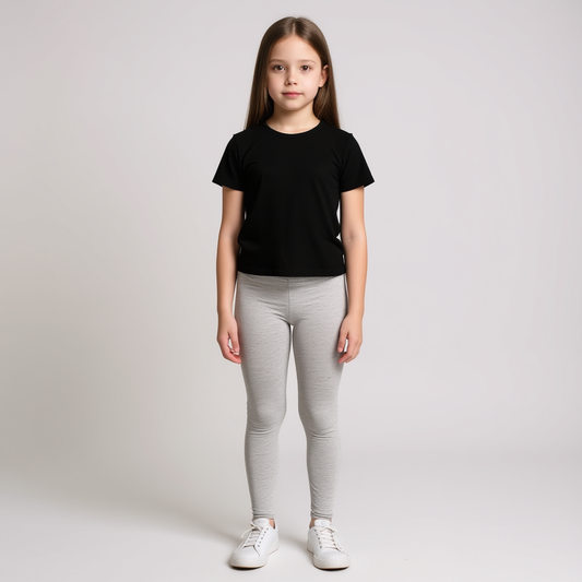 Girls Solid Tights - Off-white Color