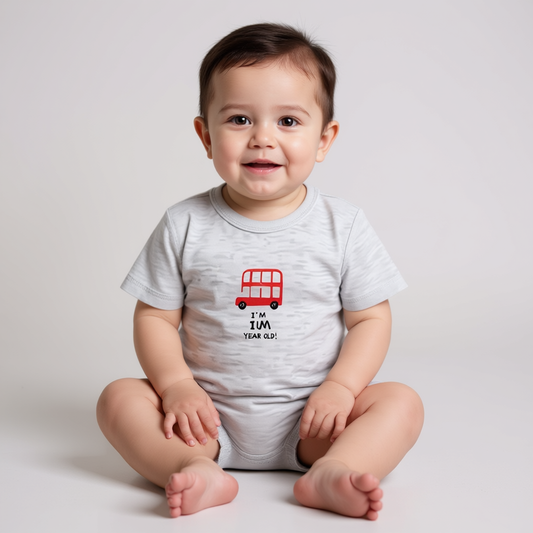 Baby Boys’ Bodysuit – Red Bus Print