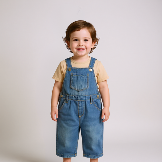 Boys Strappy Denim Dungarees – Blue
