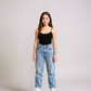Unisex Straight Fit Washed Denim Jeans – Light Blue